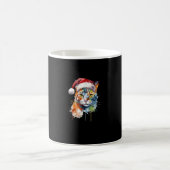 Farbenfrohe Katzen trägt Weihnachtsmannmütze Kitte Kaffeetasse (Mittel)