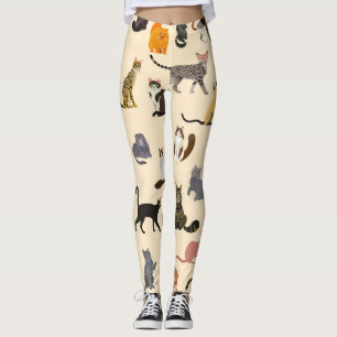 Farbenfrohe Katzen: Unterschiedliches Zuchtmuster Leggings