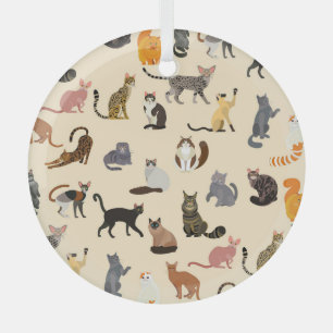 Farbenfrohe Katzen: Unterschiedliches Zuchtmuster Ornament Aus Glas