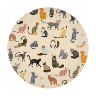 Farbenfrohe Katzen: Unterschiedliches Zuchtmuster Schneidebrett