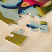 Farbenfrohe Katzenauge abstrakt streichelt kitschi Puzzle (Seite)