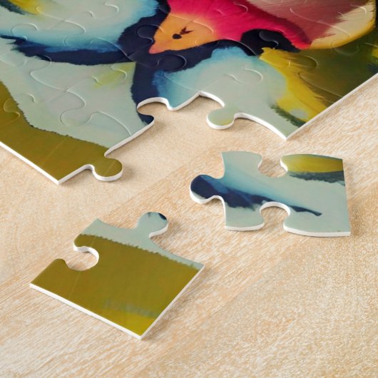 Farbenfrohe Katzenauge abstrakt streichelt kitschi Puzzle (Seite)