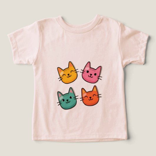 Farbenfrohe Katzengegenstände Kinder T - Shirt (Design Vorderseite)