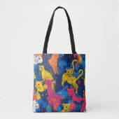 Farbenfrohe Katzenkollektion Totbeutel Tasche (Vorderseite)