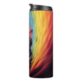 Farbenfrohe Katzenkunstgeschenke für Katzenmutter Thermosbecher (Nach rechts gedreht)
