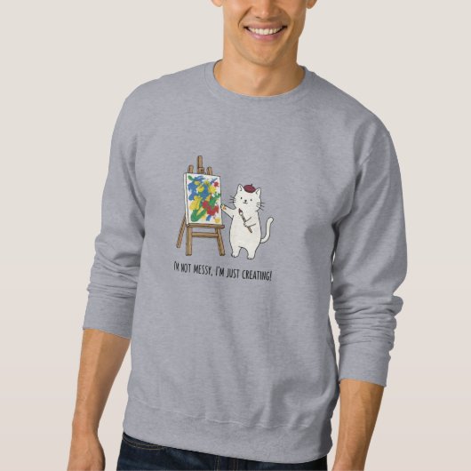 Farbenfrohe Katzenmalerei Funny Creative Doodle Sweatshirt (Vorderseite)