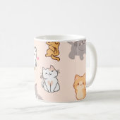 Farbenfrohe Katzenmuster Kaffeetasse (VorderseiteRechts)