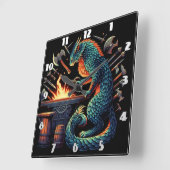 Farbenfrohe Katzenschmied-Schmiedewerkzeuge bei Na Quadratische Wanduhr (Winkel)