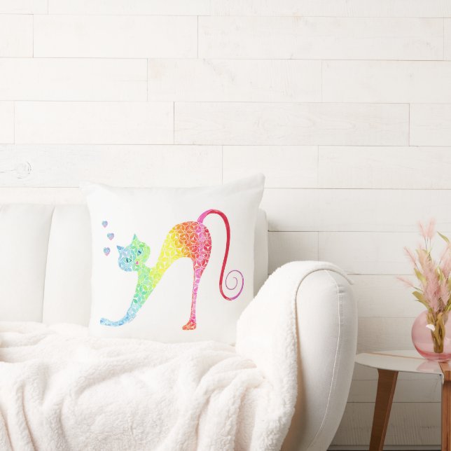 Farbenfrohe Katzenwurfkissen Kissen (Liege)