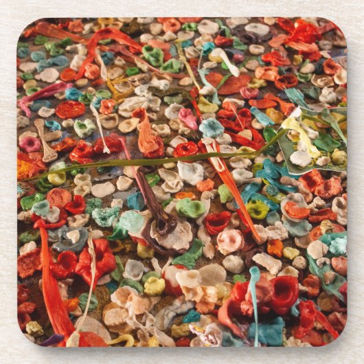 Farbenfrohe Kaugummi Getränkeuntersetzer (Vorderseite)