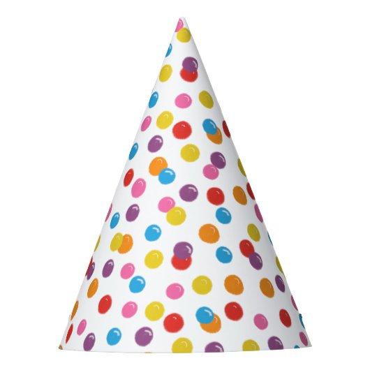 Farbenfrohe Kaugummi-Kindergeburtstagsfeier Partyhütchen (Vorderseite)