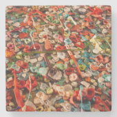 Farbenfrohe Kaugummi Steinuntersetzer (Vorderseite)