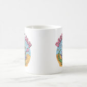 Farbenfrohe Kawaii Lizard spielt Keytar in der Wüs Kaffeetasse (Mittel)