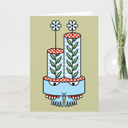 Farbenfrohe kawaii Zeichentrickfigurenkarten mit G Karte (Vorderseite)