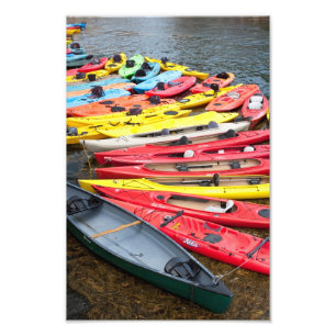 Farbenfrohe Kayaks Fotodruck