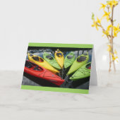 Farbenfrohe Kayaks Karte (Gelbe Blume)