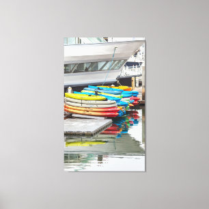 Farbenfrohe Kayaks Leinwanddruck