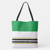 Farbenfrohe Kelly Green Black Racing Streifen auf Tasche (Rückseite)