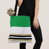 Farbenfrohe Kelly Green Black Racing Streifen auf Tasche (Von Nahem)