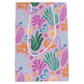 Farbenfrohe Kelp und Muscheln Geschenktasche Mittlere Geschenktüte (Vorderseite)
