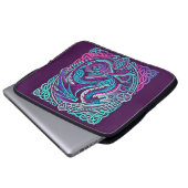 Farbenfrohe keltische Drachenplätze Laptopschutzhülle (Vorne Knopf)