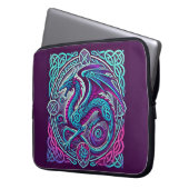 Farbenfrohe keltische Drachenplätze Laptopschutzhülle (Vorderseite Links)