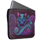 Farbenfrohe keltische Katze Laptopschutzhülle (Vorne Rechts)