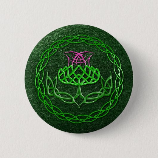 Farbenfrohe keltische Knie Thistle Button (Vorderseite)
