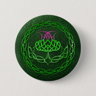Farbenfrohe keltische Knie Thistle Button