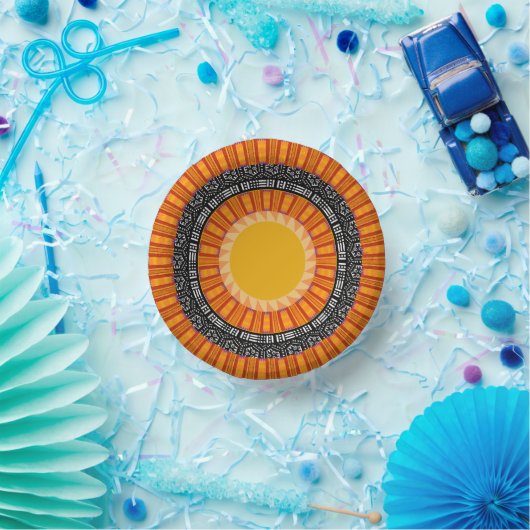 Farbenfrohe Kente Afrocentric Musterpapier Teller (Party)