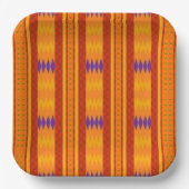 Farbenfrohe Kente Afrocentric Musterpapier Teller (Vorderseite)