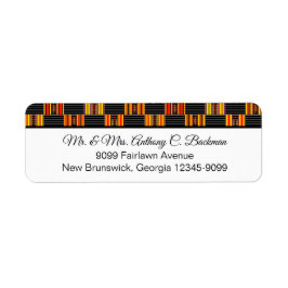 Farbenfrohe Kente Black Pinstripe K30 Rücksendeadr