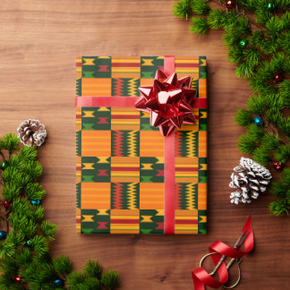 Farbenfrohe Kente Pattern Wrapping Paper Geschenkpapier