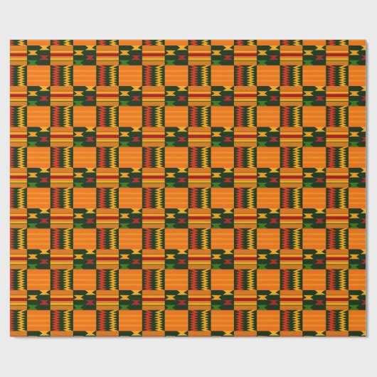 Farbenfrohe Kente Pattern Wrapping Paper Geschenkpapier (Flach)
