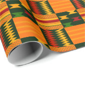 Farbenfrohe Kente Pattern Wrapping Paper Geschenkpapier (Rolleneckpunkt)