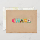 Farbenfrohe Kente Tuch aus Ghana Afrika Postkarte (Vorne/Hinten)