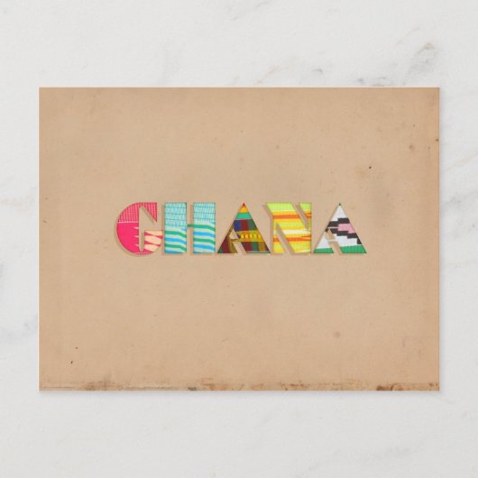 Farbenfrohe Kente Tuch aus Ghana Afrika Postkarte (Vorderseite)