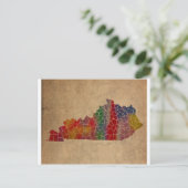 Farbenfrohe Kentucky Landkreise Kunst, Dichtung un Postkarte (Stehend Vorderseite)