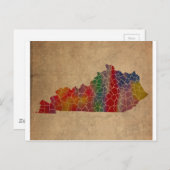 Farbenfrohe Kentucky Landkreise Kunst, Dichtung un Postkarte (Vorne/Hinten)