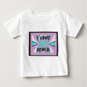 Farbenfrohe Kenya-Liebe: Lila zykanischer Weißer F Baby T-shirt