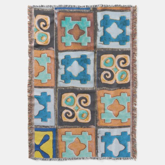 Farbenfrohe Keramik Fliesen Muster Design Decke (Vorderseite Vertikal)