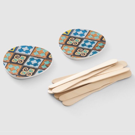 Farbenfrohe Keramik Fliesen Muster Design Fächer (Non-assembled)