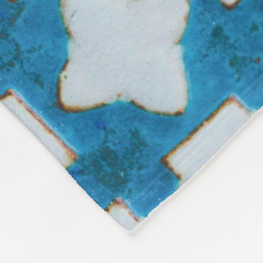 Farbenfrohe Keramik Fliesen Muster Design Fleecedecke (Ecke)