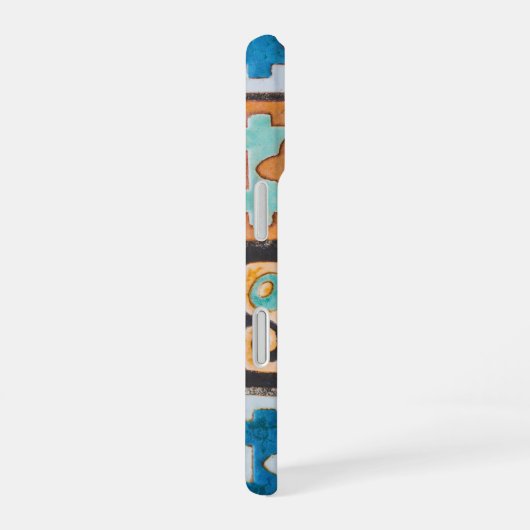 Farbenfrohe Keramik Fliesen Muster Design iPhone 16 Hülle (Rechte Seite)