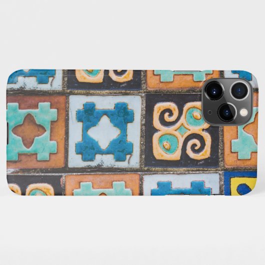 Farbenfrohe Keramik Fliesen Muster Design iPhone Hülle (Rückseite (Horizontal))