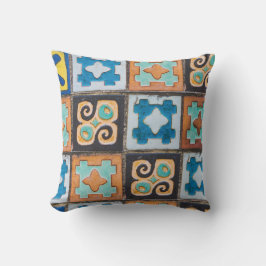 Farbenfrohe Keramik Fliesen Muster Design Kissen