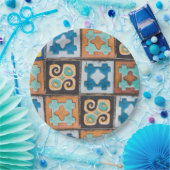 Farbenfrohe Keramik Fliesen Muster Design Pappteller (Party)