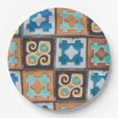Farbenfrohe Keramik Fliesen Muster Design Pappteller (Vorderseite)