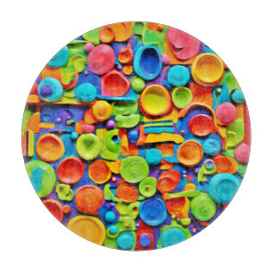 Farbenfrohe Keramik Kunst Schneidebrett