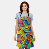 Farbenfrohe Keramik Kunst Schürze (Getragen)